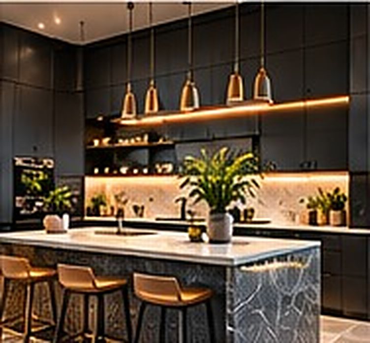 Kitchen design concept: dark and bold