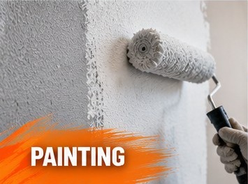 Painting project design concept showing a freshly painted exterior